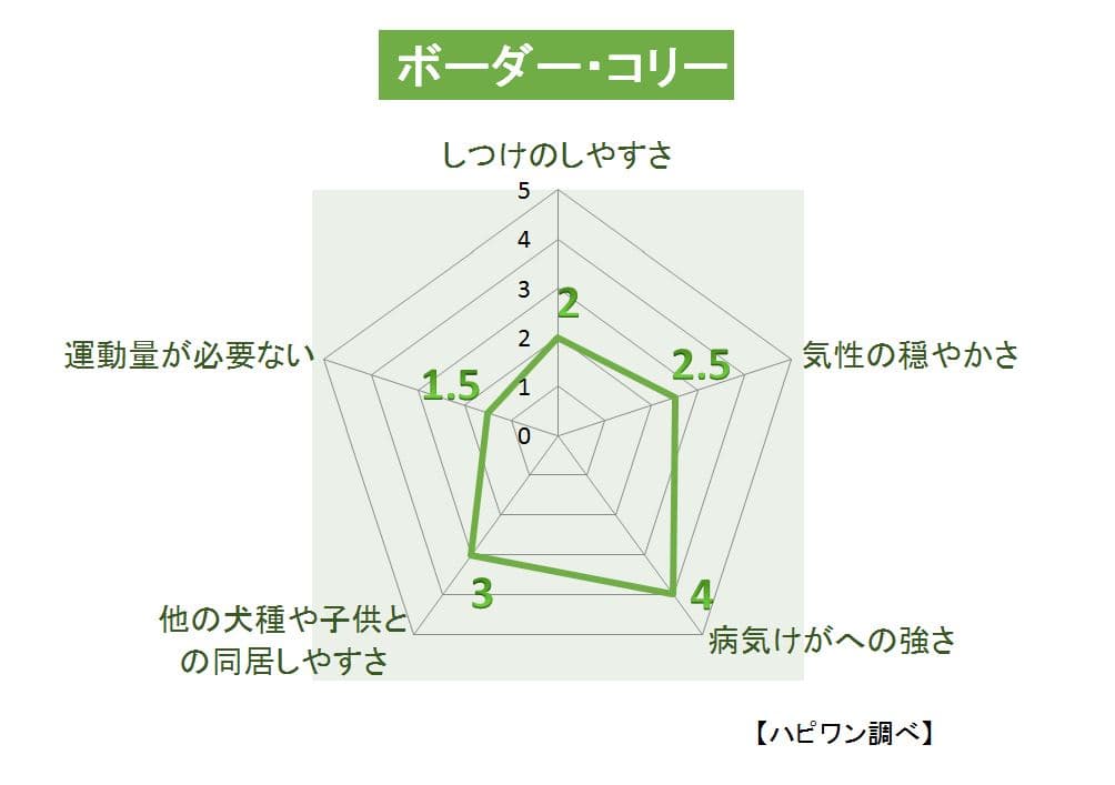 ボーダー・コリーの特徴評価グラフ