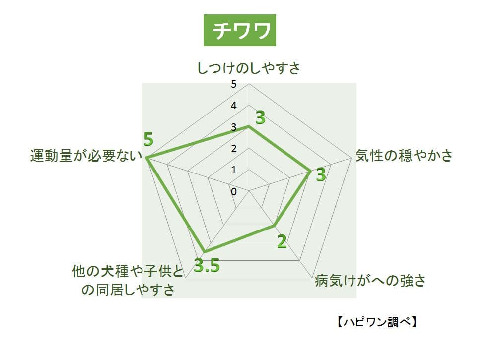 チワワの特徴評価グラフ